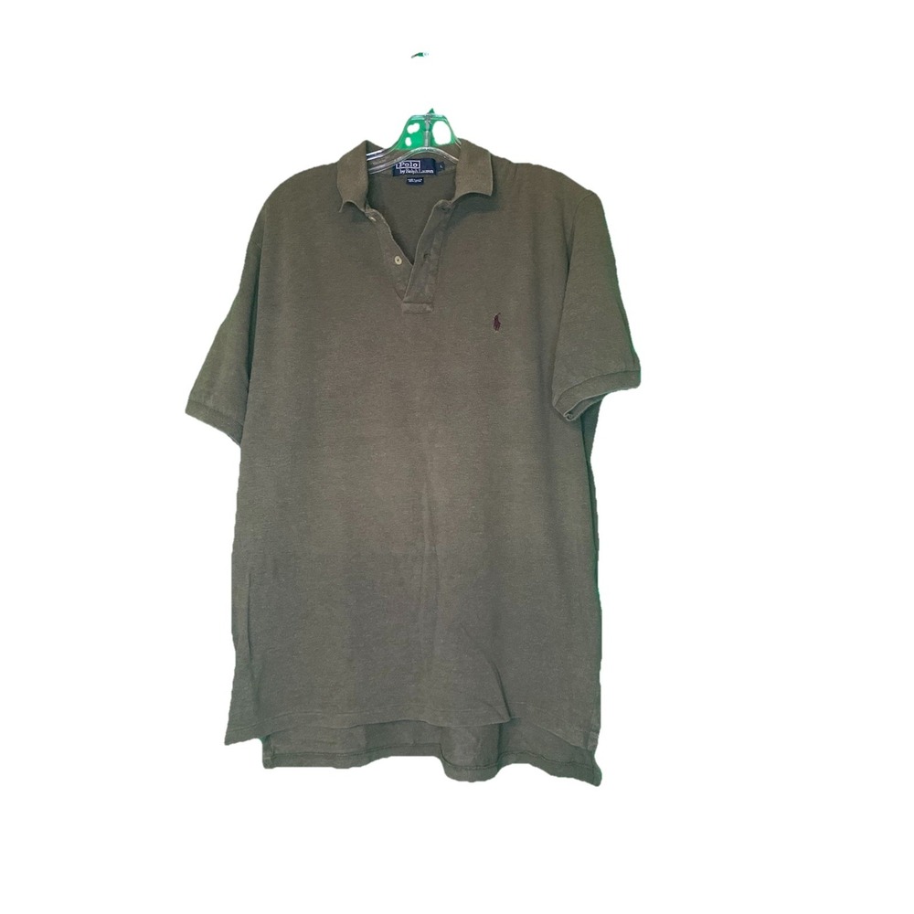 Polo Ralph Lauren Polo Mens Large L 100% Cotton Light Brown Tan Khaki Pony Logo